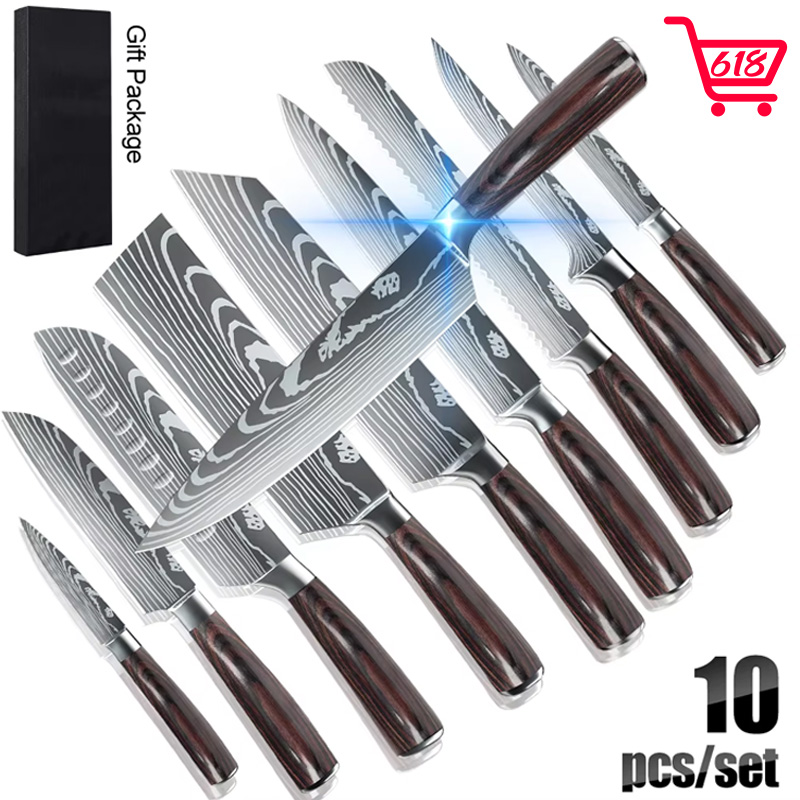 Kitchen Appliances Gift - MDHAND 8/10pcs Set Pisau Dapur Hadiah
