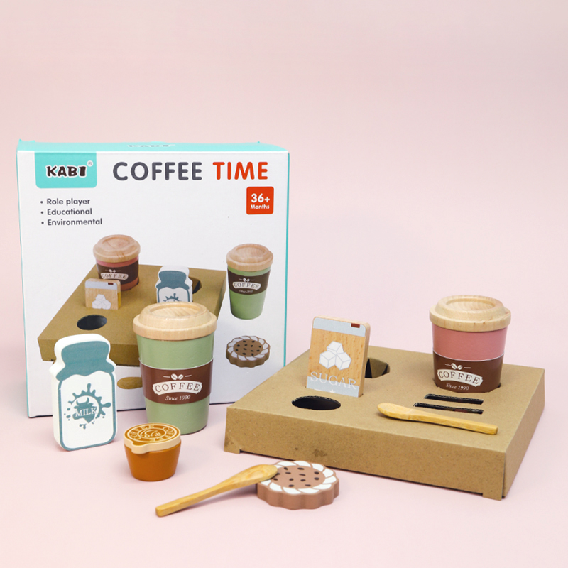 Kitchen Appliances For Kids - Set mainan kopi kayu anak-anak, balita