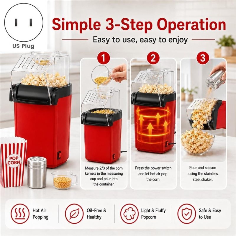 A74X-Mesin Pembuat Popcorn Uda - Air Popcorn Maker ulasan dan harga