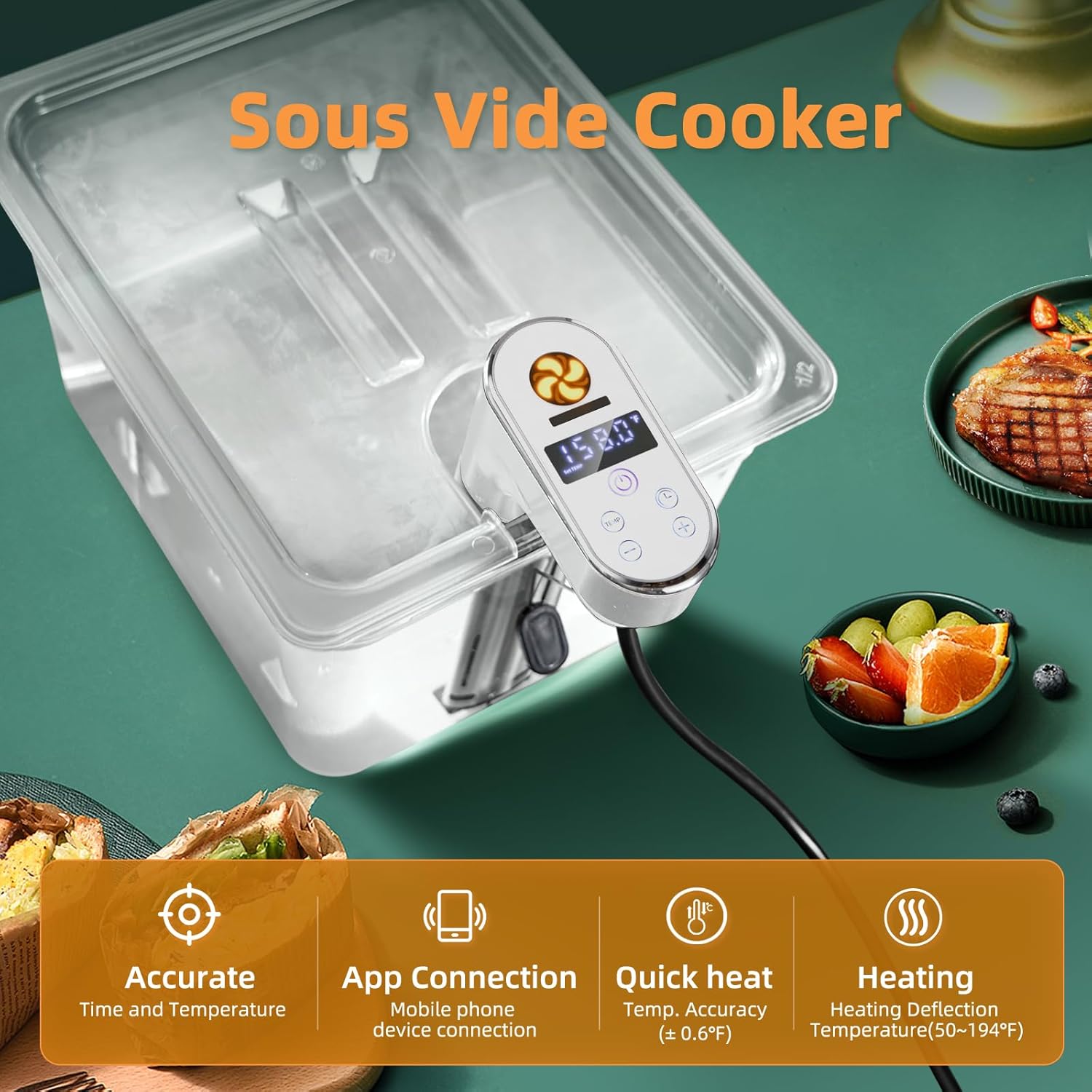 1300W WiFi Smart Sous Vide Coo - Sous Vide Immersion ulasan dan harga
